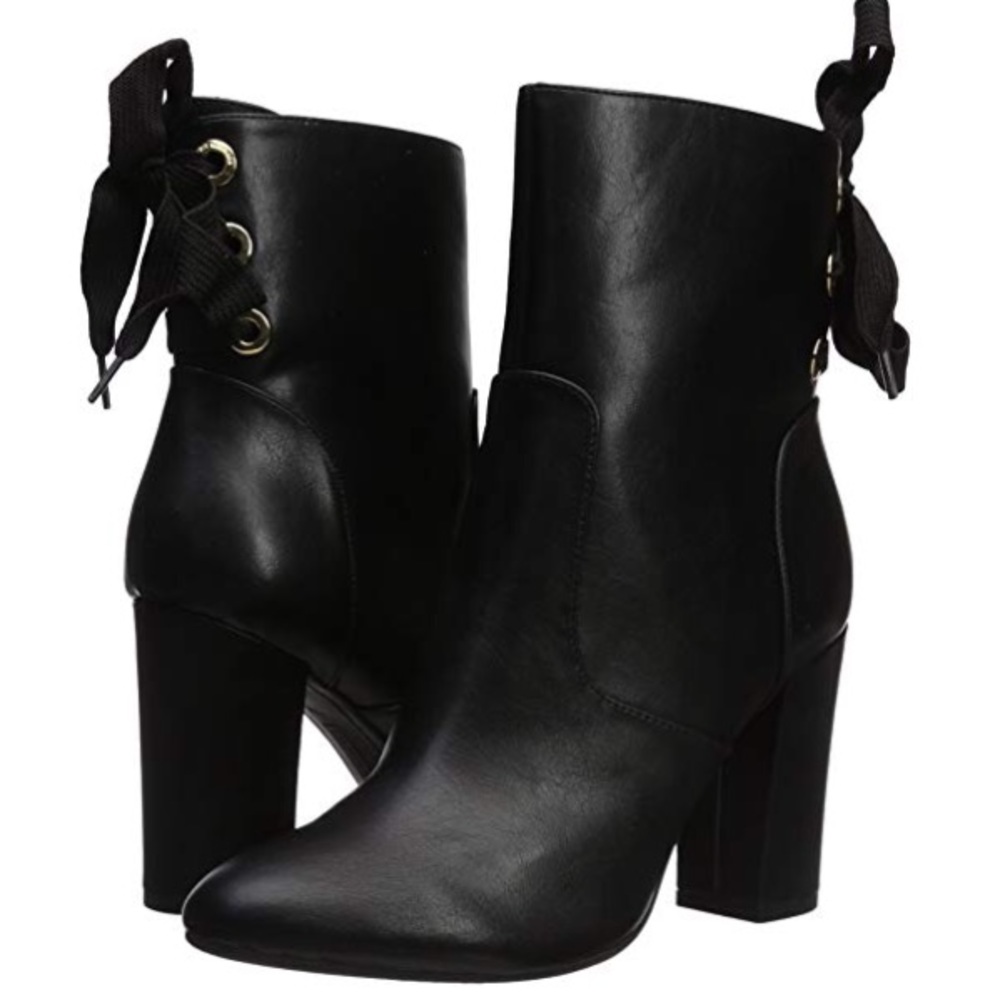 Black Tommy Hilfiger lace up booties